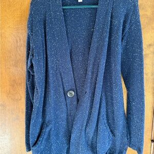 J. Jill Blue Speckled Cardigan Sweater A0023
